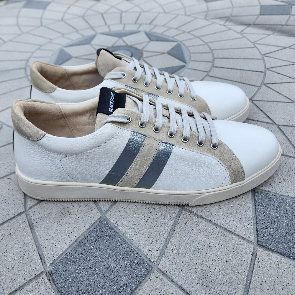 Blackstone SG41 White Leather Fur Lined Minimalist Sneakers 13 - Picture 2 of 10